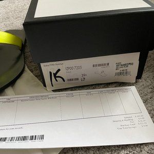 Gucci Leather Marmont Sandal (Neon Yellow) 39.5